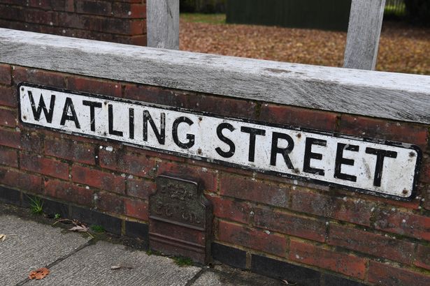 Telegraph cable marker post at Watling Street, opp. Station Road jnc, Radlett by Hertfordshire Mercury/BPM Media 